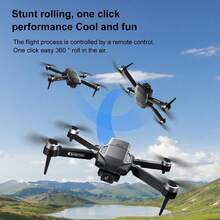 TOKQI F198 可折叠双摄像头无人机，配备无刷电机、自动悬停和定高功能、一键降落、APP 控制、超长飞行时间，便携式遥控四轴飞行器，是初学者的理想礼物 - 非常适合圣诞节/万圣节/生日 - 黑色 - 查看 3