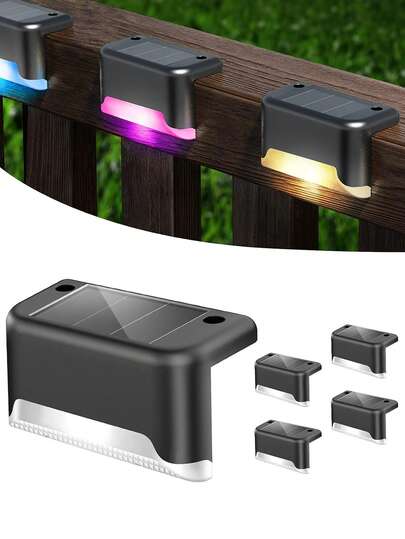 Luces solares para escaleras y senderos, iluminación para escalones, adecuadas para caminos, escaleras, jardines al aire libre, luces impermeables para patios, decorativas para el patio, escalera, valla