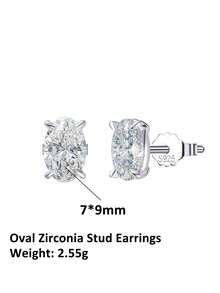 1 Paar 100% 925 Sterling Silber 14k Gold 1CT/2CT Oval-Schliff funkelnde Zirkonia Ohrstecker Luxus Schmuck für Frauen, Mädchen und Damen Bankett, Hochzeitsfeier Geschenk Damen Ohrringe 2025 Mode Ohrringe - Ovaler Zirkonia - Übersicht 14