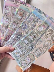 玻璃窗贴纸、全息贴纸、剪贴簿和文具装饰贴纸、DIY项目和办公用品工艺贴纸、激光日记/水杯装饰贴纸 - 彩色 - 查看 4