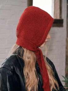 1件套帽子围巾一体式保暖针织帽女士冬季护耳拉法帽毛线帽女士冬季服装情人节礼物