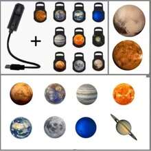 1/3/6/10 Pieces LED Starry Sky Projector Light, USB Interface, Special Planet Picture Replacement, 360 Degree Night Light Projector, Gift, Halloween Decoration, Room Decoration, Photo Background, Wall And Ceiling - Mood Projector Light - View 14