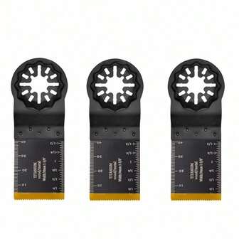 Set de 3 hojas de sierra oscilante, adecuadas para madera, plástico, metal de cambio rápido, yeso, madera, plástico, herramientas de renovación - Kit de hojas de corte multiusos BIM, compatible con Bosch, DeWalt, Makita, Milwaukee, Craftsman y Fein, sin necesidad de batería, herramientas de carpintería de precisión | Herramientas oscilantes modernas | Hojas de metal duraderas, accesorios para herramientas oscilantes