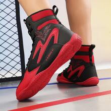 Men's Wrestling Shoes With Lightweight,Sdtdid Boxing Shoes Made Of Micro Suede For Gym,Powerlifting,Bodybuilding,Training Etc. - Black and Red - View 8