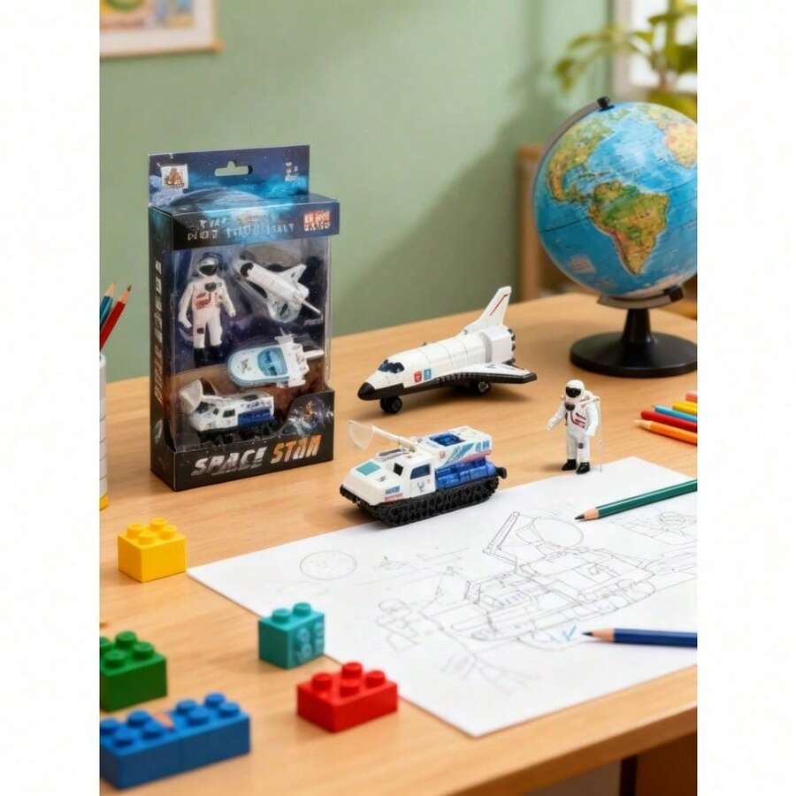 Set Espacial STEM | Juega a ser Astronauta, Aprende Ciencia y Crea Aventuras en Casa | Astronautas y Vehículos Metálicos para Aprender Ciencia Divirtiéndose - Blanco 1 - Ver 1