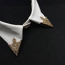 2 chiếc ghim cài áo hình tam giác rỗng cổ điển, kẹp cổ áo sơ mi, phụ kiện dành cho nữ - Nhiều màu - Xem 1