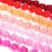 50 pièces Têtes de fleurs de rose artificielles, fleurs en mousse de PE convenant pour ours en rose DIY, décoration de mariage, emballage cadeau, accessoires cheveux - Multicolore - Voir 6