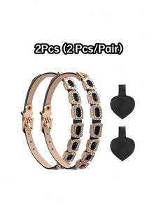 2条装女士高跟鞋鞋带 - 防滑，金属扣可调节，黑色、红色和米色可选，完美搭配正装鞋和礼服鞋 | 可调节鞋带 | 金属扣鞋带，女士鞋带，女士鞋夹，高跟鞋夹，运动鞋/礼服鞋鞋带，鞋带 - 彩色 - 查看 17