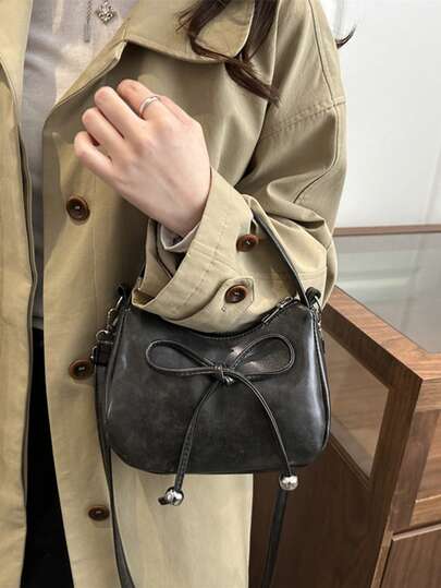 Contrast Color Handbag, Versatile Commuter Bag For Women