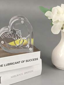 Customize 1pc Personalized Acrylic Wedding Ring Box, Customize Name And Date Pattern Ring Box, Heart-Shaped/Hexagonal Ring Box, New Wedding Gift, Wedding Party Gift, Bride Gift, Suitable For Him/Her, Boyfriend, Girlfriend, Couple, Wife, Husband, Anniversary, Wedding, Valentine's Day, Unique Gift - Multicolor - View 9