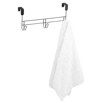  Suporte Para Porta Com 3 Ganchos Roupa Toalha Banheiro Quarto Em Aço Preto Arthi