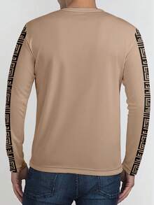 男士商务休闲格子印花长袖衬衫和长裤套装 - 彩色 - 查看 6