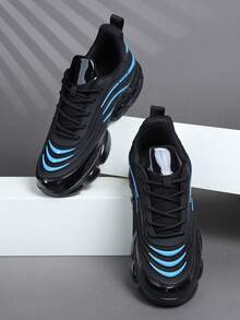 低帮男士运动鞋运动鞋男士休闲跑步鞋慢跑鞋男士步行鞋日常时尚鞋类网球街头服饰 - 藍色 - 查看 3