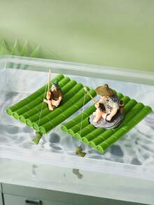 قطعة واحدة تمثال سمكة من الراتنج ، تمثال مصغر ذو موضوع خيالي للحديقة ، تمثال صياد غير كهربائي لديكور حمام السباحة والنباتات العصرية ، تمثال للوضع بجانب البركة ، ديكور ساكن، تمثال صياد بموضوع خيالي