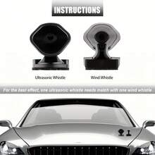 2个装超声波汽车动物驱避器 - 风力驱动鹿哨，带格栅安装支架，无需电池，防止车辆和摩托车与野生动物碰撞 - 彩色 - 查看 5