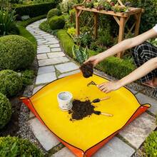 1pc Foldable Plant Planting Mat, Flower Swap Pot Planting Mat, Suitable For Indoor Potted Plants And Succulents, Waterproof Reinforced PE Mat, Easy To Clean, Large Size Foldable Potted Plant Mat, Applicable For Garden, Horticulture, Balcony Soil Swap Mat