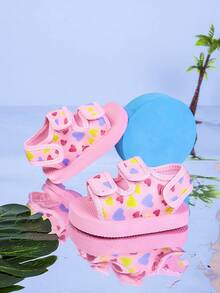 1双婴儿布凉鞋，卡通设计，可爱百搭，适合日常穿着、旅行、休闲、海滩等场合，柔软面料鞋面，贴合婴儿脚型，轻便速干。 - 彩色 - 查看 2