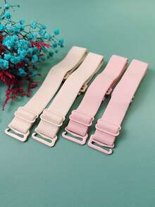 4条柔软亲肤加长文胸肩带，可调节防滑内衣肩带，布质文胸肩带，可替换弹力运动文胸肩带 - 彩色 - 查看 11