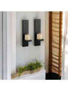 壁烛台（两件套）、装饰性木质烛台、农舍烛台、客厅墙壁装饰 - 2 Pieces - 查看 11