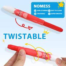 12 支可爱大号蜡笔，12 色可旋转蜡笔可水洗蜡笔丝滑大号蜡笔，用于着色、绘画