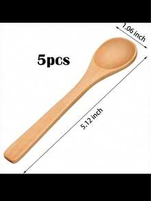 10pcs Wooden Long Handle Spoons For Eating Soup, Coffee, Honey, Jam And Other Condiments, Perfect For Family Coffee And Serving Creative Dishes, Lightweight And Convenient To Use Christmas Gift