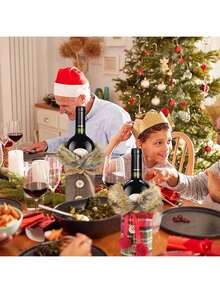 This Two-Piece Christmas-Themed Wine Bottle Decorating Set Includes Ornaments, Sleeves, And Bottle Bags. It's Ideal For Decorating Your Table At Holiday Parties. - G-JT101+G-JT102 - 查看 8