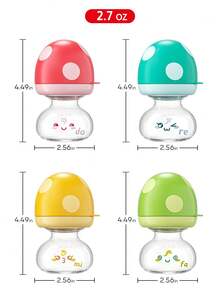 1pc Newborn Baby Wide Neck Glass Milk Bottle, 80ML/2.7OZ