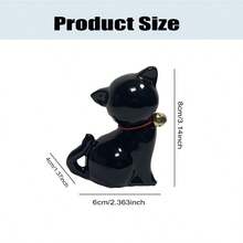 2 piezas Cubiertas de perno de inodoro de cerámica con diseño de gato, cubiertas decorativas de perno de inodoro de cerámica con diseño de animal, cubierta decorativa de pomo de inodoro de fácil instalación - Gato Sentado Blanco - Ver 4