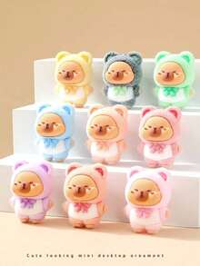 Cartoon Capybara süße Dekofigur für den Schreibtisch (Innenmaterial weiches Gummi, nicht Plüsch gefüllt) - Verschiedenfarbig - Übersicht 1