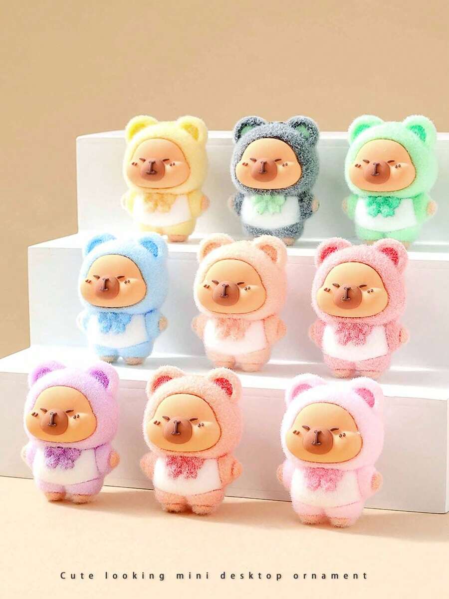 Cartoon Capybara süße Dekofigur für den Schreibtisch (Innenmaterial weiches Gummi, nicht Plüsch gefüllt) - Verschiedenfarbig - Übersicht 1