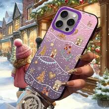 Étui givré mignon de Noël avec renne pour iPhone 17 Air, 16, E, 15, 14, Plus, 13, 12, Mini, 11 Pro Max. Housse lavable en acrylique et silicone, compatible avec les étuis 17, 17 Pro et 17 Pro Max - 3 - Voir 2