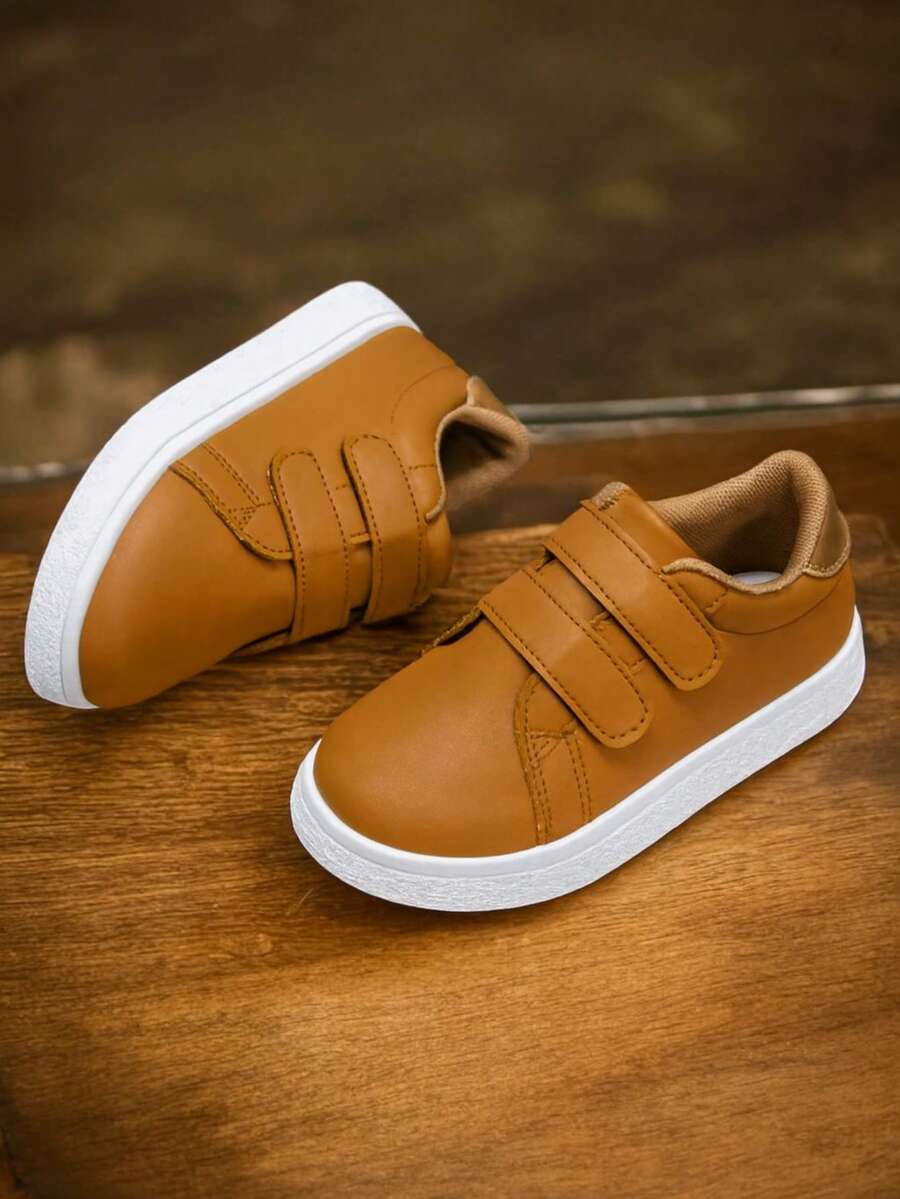 Zapatos Deportivos casuales con Tela Vinil, de suela plana y antideslizante, para niños/jóvenes, aptos para todas las estaciones - Café integral - Ver 1