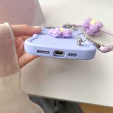 Funda con flor de peluche tridimensional con forma de concha compatible con iPhone 16/15/14 Plus 16/15/14/13/12/11 Pro Max, compatible con Samsung Galaxy S25, S24, S23, S22 Ultra, S25, S24, S23 Plus, S21, S24, S23 FE, A54, A55, A53, A52, A55, A34, A35, A36, A25, A14, A15, A16, incluye una correa colgante