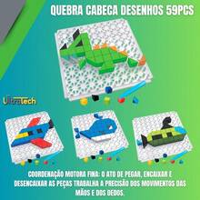Bloco de Montar Educativo Quebra Cabeça Desenhos 59Peças Lançamento - Multicolorido - Visão 2