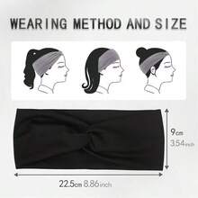8/4 buc/set bentițe de păr înnodate în culori asortate - bentițe de păr elastice din material moale, eșarfe largi antiderapante cu turban - pentru yoga, antrenament, coafare și purtare zilnică - pentru femei și fete - cadoul perfect pentru pasionații de fitness, bentiță caldă pentru transpirație, accesorii de păr de iarnă - Multicolor - Vizualizare 5