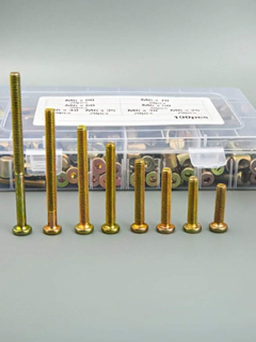 65pcs M6x30/40/50/60/70/80mm Thread Length Furniture Bolt Nut Set, Hex Socket Head Cap Screws With Barrel Nuts, Suitable For Bed, Bedside Cabinet, Chair