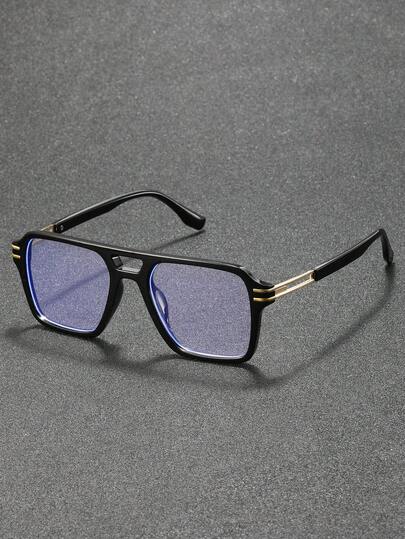 1pc Men Personalized Korean Style Pilot Frame Clear Glasses For Daily Life Outdoor Travel Street-Photography Driving Fishing Office Reading Accessories