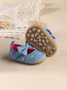 0-1岁女婴软底学步鞋，3-6个月、8-12个月公主鞋，春秋季 - 淺藍色 - 查看 2