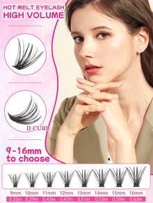 720PCS/666PCS Lash Clusters Kit,D-Curl Voluminous False Eyelashes | 0.07mm Ultra-Thin Layered Design, Eyelashes8-16mm Mixed Lengths, Natural Thickened Style, Reusable & Beginner-Friendly, Includes Glue, Tweezers, And Eyelash Brush Tools - Suitable For Home Or Salon Use, DIY Application Tools For Dramatic Eye Makeup, Perfect For Various Parties/Travel/ And Events - 彩色 - 查看 5