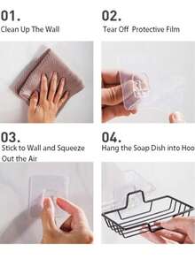 浴室皂盒，壁挂式长架套装，浴室置物架，含卫生纸架，铁艺多功能壁挂式长架，厨房 - 彩色 - 查看 3