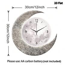 1个12英寸/16英寸2D创意星球装饰挂钟，超静音石英机芯，无滴答声，适用于房间、家居、客厅、卧室、教室、厨房、办公室装饰