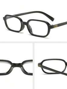 2 piezas Gafas de mujer de plástico con montura cuadrada pequeña, de estilo moderno y sencillo, a juego con todo, transparentes, para accesorios de moda de mujer para volver al colegio, fotografía callejera, vida diaria, atuendo de oficina, estilo casual de negocios - Multicolor - Ver 6