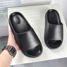 Plus Size Men's Slippers, Flat Couple Slippers, Outdoor Thick-Sole Men's Sandals - Black - View 5