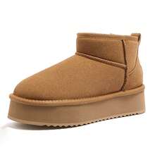 CAMEL CROWN New Winter Outdoor Women's Shoes, Fleece-Lined Warm Cotton Shoes, Thick-Soled Loaf Shoes, Boots, Fashionable Snow Boots. - Camel - View 1