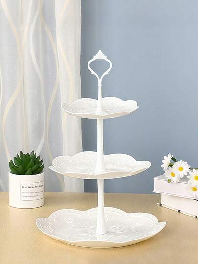 2set/1set 3-Layer White Cake Stand, Cookie Tray And Cupcake Tower, Ideal For Decorating Cakes On Weddings, Graduation Parties And Other Occasions/Holidays & Party Supplies / Cake Decorating Supplies /Cupcake Stands/Room Decor/Halloween Decor/Halloween/Fall Decor/Home Decor/Fall Decorations For Home/Kitchen Accessories