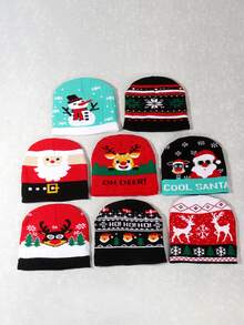 1pc Leopard Print Jacquard Knit Beanie Hat, Streetwear Outdoor Warm Earflap Thick Knitted Cap, Autumn/Winter Hiphop Hat Winter Women - Leopard Print Knitted Hat - View 17