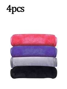 1件/4件装卸妆巾套装，可重复使用，包边设计，超柔软可水洗，适合所有肤质，可水洗卸妆巾/棉球，粉色/灰色/紫色/黑色 - 彩色 - 查看 9