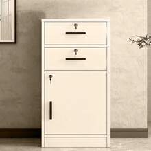 Archivero Compacto Elegante de Metal - 3 Gavetas con Llave, Organizador Económico para Oficina/Hogar - Blanco - Ver 2