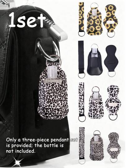 Bộ 3 móc khóa dây đeo bao gồm một hộp bảo vệ son môi, một móc khóa da PU, một phụ kiện chìa khóa xe hơi tối giản, một móc khóa da tự làm, một nắp đậy chai nước rửa tay và mặt dây chuyền chìa khóa có thể tái sử dụng. Sản phẩm có thể được sử dụng để đựng son môi và chai nước rửa tay, sắp xếp chìa khóa, làm đồ thủ công DIY và mang theo hàng ngày. Sản phẩm có thể được treo trên túi xách, chìa khóa, ví hoặc túi xách. Đây là một món quà sinh nhật hoặc Giáng sinh tuyệt vời.