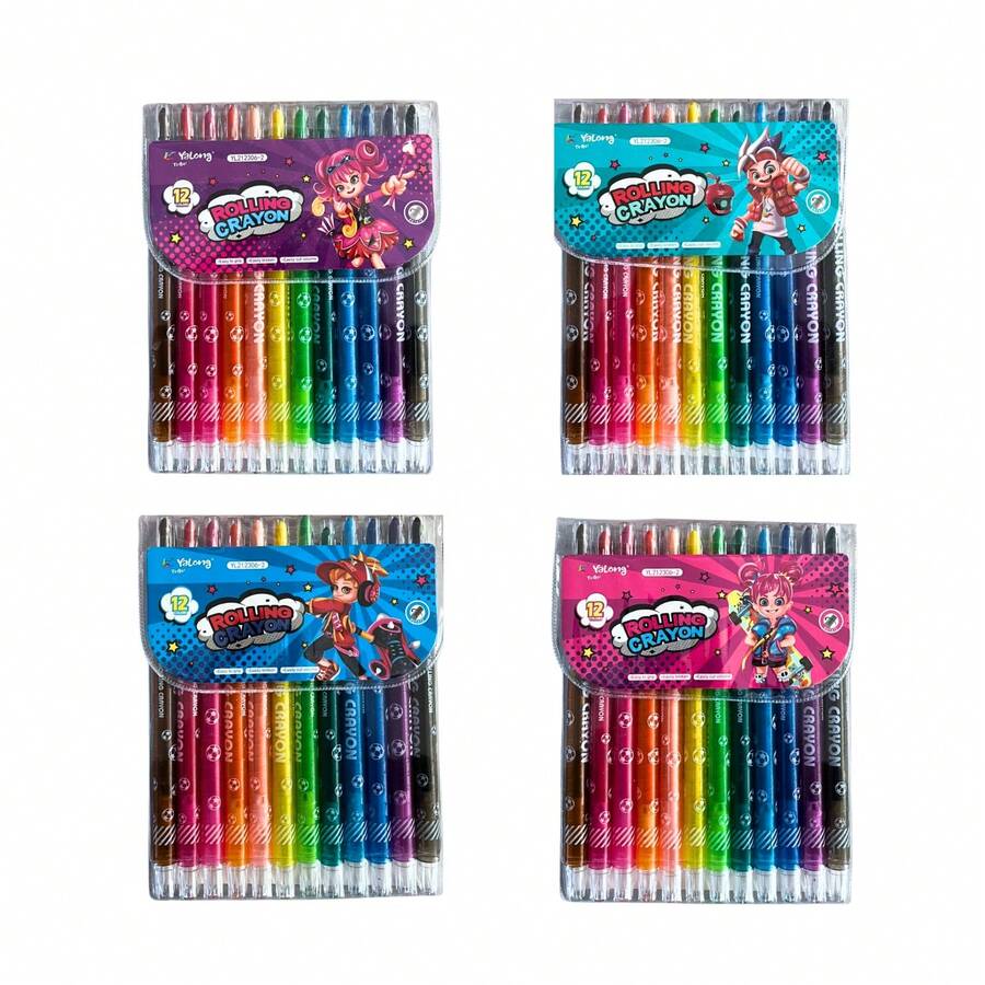 Set de Crayolas de Colores Intensos y Duraderos – Trazos Suaves, Fáciles de Usar y Resistentes a la Rotura, Perfectas para Dibujar, Colorear y Dar Vida a Cada Creación Artística con Tonos Brillantes y Uniformes - Multicolor - Ver 1